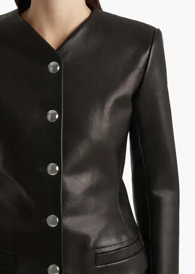 Khaite Nara Jacket In Black Leather | Thumbnail 5 Khaite Nara Jacket In Black Leather | Thumbnail 5