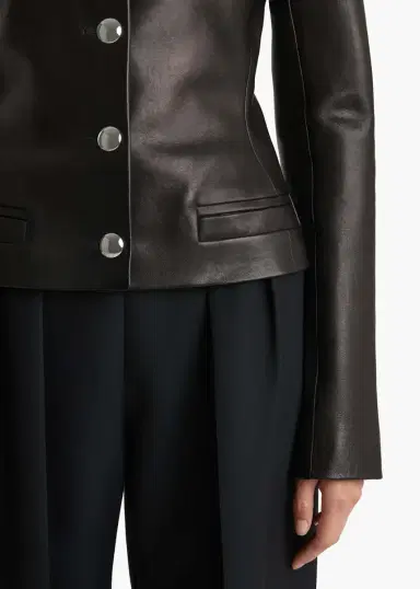 Khaite Nara Jacket In Black Leather | Thumbnail 6 Khaite Nara Jacket In Black Leather | Thumbnail 6