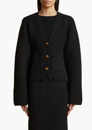 Khaite Scarlet Cardigan In Black | Thumbnail 3 Khaite Scarlet Cardigan In Black | Thumbnail 3