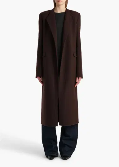 Khaite Jelson Coat In Dark Brown | Thumbnail 3 Khaite Jelson Coat In Dark Brown | Thumbnail 3