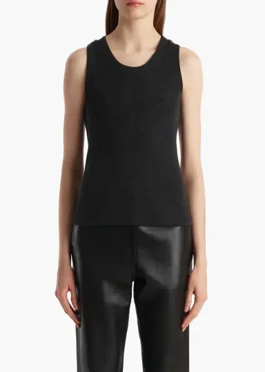 Khaite Isha Top In Charcoal Silk Cashmere Jersey | Thumbnail 3 Khaite Isha Top In Charcoal Silk Cashmere Jersey | Thumbnail 3