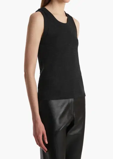 Khaite Isha Top In Charcoal Silk Cashmere Jersey | Thumbnail 5 Khaite Isha Top In Charcoal Silk Cashmere Jersey | Thumbnail 5