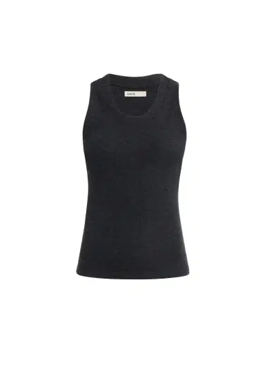 Khaite Isha Top In Charcoal Silk Cashmere Jersey | Thumbnail 1 Khaite Isha Top In Charcoal Silk Cashmere Jersey | Thumbnail 1