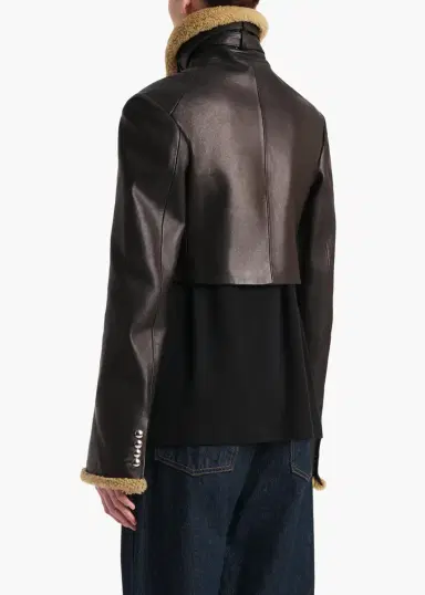 Khaite Jodie Jacket In Black Leather With Shearling | Thumbnail 4 Khaite Jodie Jacket In Black Leather With Shearling | Thumbnail 4
