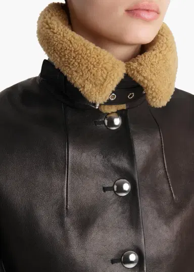 Khaite Jodie Jacket In Black Leather With Shearling | Thumbnail 5 Khaite Jodie Jacket In Black Leather With Shearling | Thumbnail 5