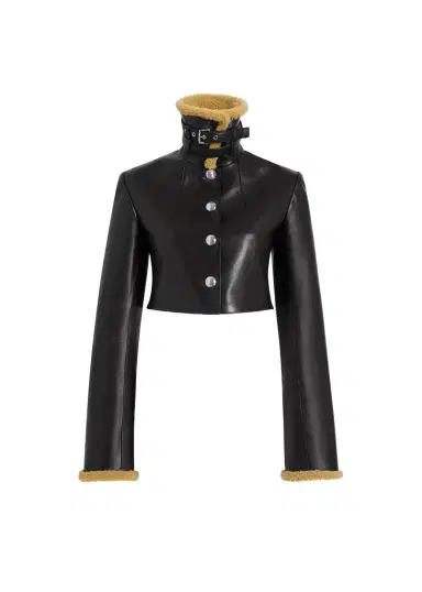 Khaite Jodie Jacket In Black Leather With Shearling | Thumbnail 1 Khaite Jodie Jacket In Black Leather With Shearling | Thumbnail 1