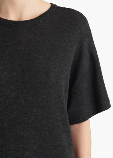 Khaite Maeve T-Shirt In Charcoal Silk Cashmere Jersey | Thumbnail 6 Khaite Maeve T-Shirt In Charcoal Silk Cashmere Jersey | Thumbnail 6