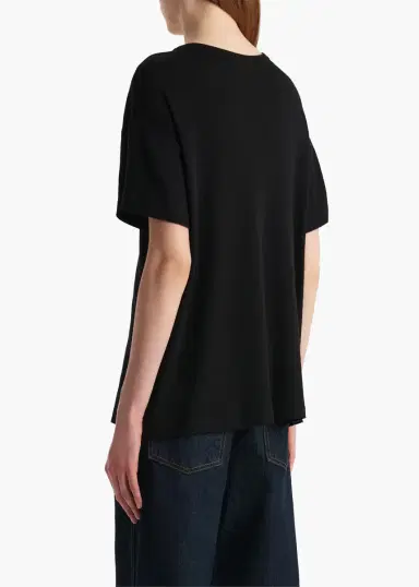 Khaite Maeve T-Shirt In Black Silk Cashmere Jersey | Thumbnail 4 Khaite Maeve T-Shirt In Black Silk Cashmere Jersey | Thumbnail 4