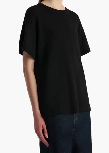 Khaite Maeve T-Shirt In Black Silk Cashmere Jersey | Thumbnail 5 Khaite Maeve T-Shirt In Black Silk Cashmere Jersey | Thumbnail 5