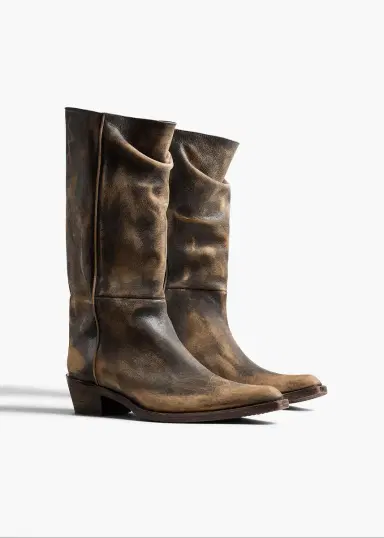 Khaite Clive Boot In Vintage Black Leather | Thumbnail 2 Khaite Clive Boot In Vintage Black Leather | Thumbnail 2