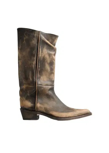 Khaite Clive Boot In Vintage Black Leather | Thumbnail 1 Khaite Clive Boot In Vintage Black Leather | Thumbnail 1
