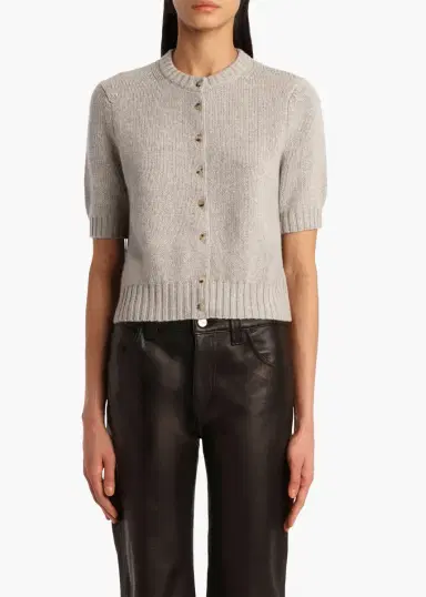 Khaite Nora Cardigan In Heather Grey | Thumbnail 3 Khaite Nora Cardigan In Heather Grey | Thumbnail 3