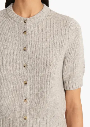Khaite Nora Cardigan In Heather Grey | Thumbnail 5 Khaite Nora Cardigan In Heather Grey | Thumbnail 5