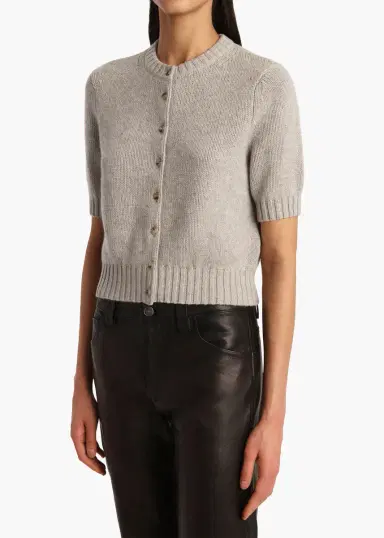 Khaite Nora Cardigan In Heather Grey | Thumbnail 6 Khaite Nora Cardigan In Heather Grey | Thumbnail 6