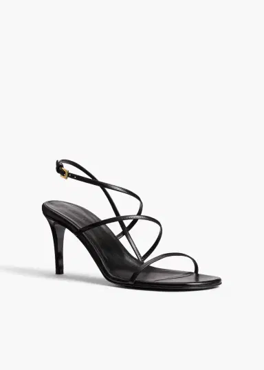 Khaite Loop Sandal In Black Leather | Thumbnail 2 Khaite Loop Sandal In Black Leather | Thumbnail 2