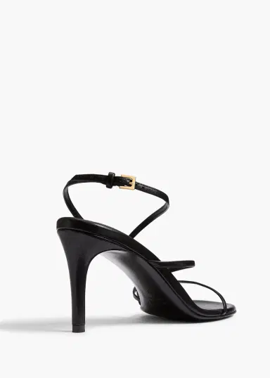 Khaite Loop Sandal In Black Leather | Thumbnail 3 Khaite Loop Sandal In Black Leather | Thumbnail 3