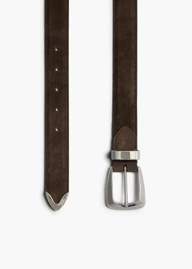 Khaite Benny Belt In Ebano Suede With Silver | Thumbnail 2 Khaite Benny Belt In Ebano Suede With Silver | Thumbnail 2