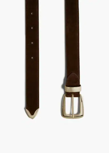 Khaite Benny Belt In Coffee Suede With Gold | Thumbnail 2 Khaite Benny Belt In Coffee Suede With Gold | Thumbnail 2