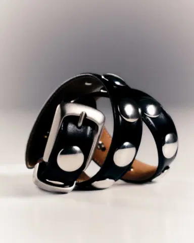 Khaite Benny Belt With Studs In Black Leather And Silver | Thumbnail 3 Khaite Benny Belt With Studs In Black Leather And Silver | Thumbnail 3