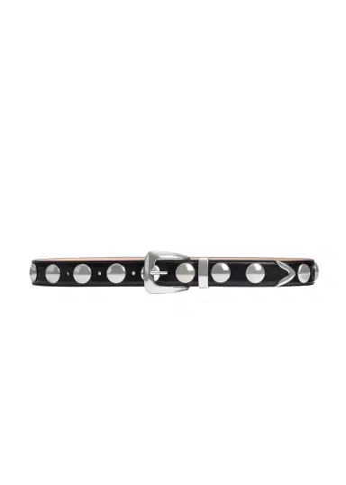Khaite Benny Belt With Studs In Black Leather And Silver | Thumbnail 1 Khaite Benny Belt With Studs In Black Leather And Silver | Thumbnail 1