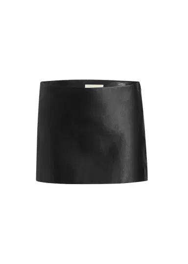 Khaite Jett Skirt In Black Leather | Thumbnail 1 Khaite Jett Skirt In Black Leather | Thumbnail 1