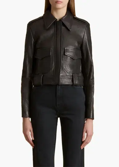 Khaite Cordelia Jacket In Black Leather | Thumbnail 3 Khaite Cordelia Jacket In Black Leather | Thumbnail 3