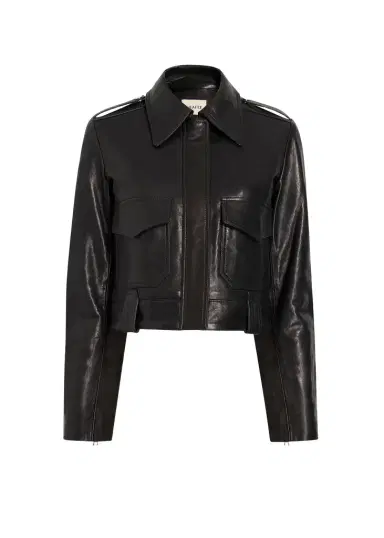 Khaite Cordelia Jacket In Black Leather | Thumbnail 1 Khaite Cordelia Jacket In Black Leather | Thumbnail 1