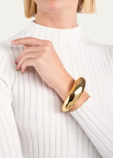 ALEXIS BITTAR Large Molten Gold Hinged Cuff Bracelet | Thumbnail 4 ALEXIS BITTAR Large Molten Gold Hinged Cuff Bracelet | Thumbnail 4
