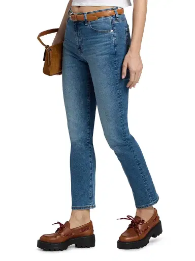 AG Jeans Women's Mari Whiskered High-Rise Straight-Leg Jeans - Charmed - Size 32 | Thumbnail 3 AG Jeans Women's Mari Whiskered High-Rise Straight-Leg Jeans - Charmed - Size 32 | Thumbnail 3
