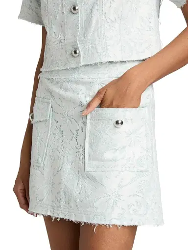 Ramy Brook Women's Zoey Hibiscus Lace Miniskirt - Blue Breeze Lace - Size 14 | Thumbnail 6 Ramy Brook Women's Zoey Hibiscus Lace Miniskirt - Blue Breeze Lace - Size 14 | Thumbnail 6