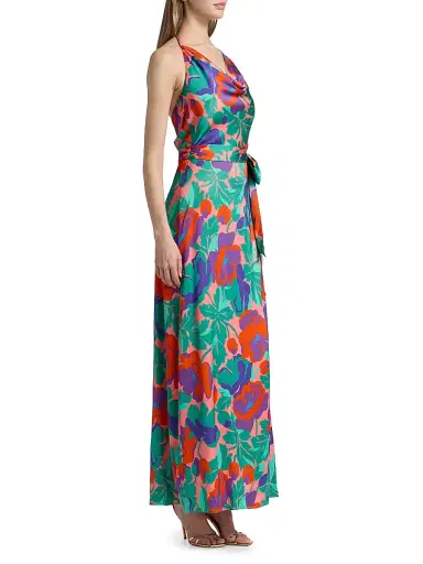 Ramy Brook Women's Corrine Dahlia Cowlneck Maxi Dress - Coral Floral - Size 14 | Thumbnail 4 Ramy Brook Women's Corrine Dahlia Cowlneck Maxi Dress - Coral Floral - Size 14 | Thumbnail 4