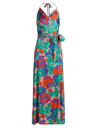 Ramy Brook Women's Corrine Dahlia Cowlneck Maxi Dress - Coral Floral - Size 14 | Thumbnail 1 Ramy Brook Women's Corrine Dahlia Cowlneck Maxi Dress - Coral Floral - Size 14 | Thumbnail 1
