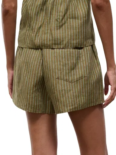 Staud Women's Paddle Striped Linen Shorts - Porto Stripe | Thumbnail 5 Staud Women's Paddle Striped Linen Shorts - Porto Stripe | Thumbnail 5