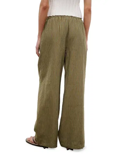 Staud Women's Mateo Striped Linen Wide-Leg Pants - Porto Stripe | Thumbnail 4 Staud Women's Mateo Striped Linen Wide-Leg Pants - Porto Stripe | Thumbnail 4