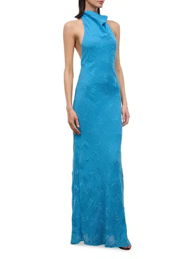 Staud Women's Roselle Beaded Draped Gown - Pacific - Size XL | Thumbnail 3 Staud Women's Roselle Beaded Draped Gown - Pacific - Size XL | Thumbnail 3