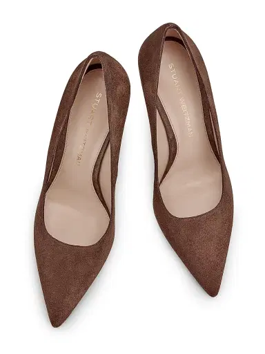 Stuart Weitzman Women's Stuart Power 85MM Suede Stiletto Pumps | Thumbnail 4 Stuart Weitzman Women's Stuart Power 85MM Suede Stiletto Pumps | Thumbnail 4