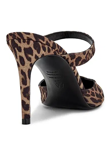 Stuart Weitzman Women's Stuart Power 85MM Leopard-Print Mules - Classic Lite | Thumbnail 3 Stuart Weitzman Women's Stuart Power 85MM Leopard-Print Mules - Classic Lite | Thumbnail 3