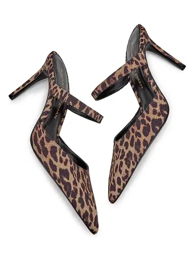 Stuart Weitzman Women's Stuart Power 85MM Leopard-Print Mules - Classic Lite | Thumbnail 6 Stuart Weitzman Women's Stuart Power 85MM Leopard-Print Mules - Classic Lite | Thumbnail 6