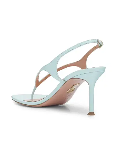 Aquazzura Women's Bikini 75MM Leather Thong Sandals - Seabreeze | Thumbnail 2 Aquazzura Women's Bikini 75MM Leather Thong Sandals - Seabreeze | Thumbnail 2