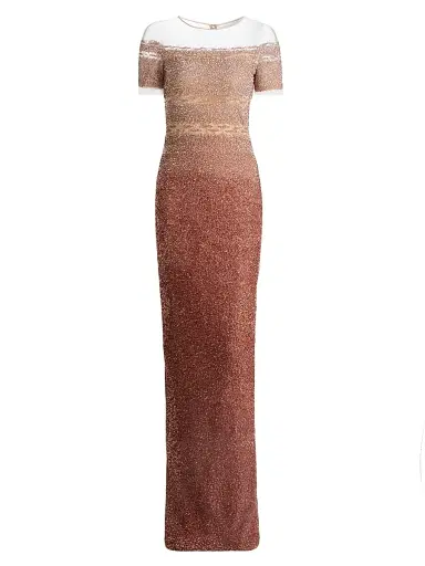 PAMELLA ROLAND Women's Ombré Sequined Tulle Column Gown - Copper Multi - Size 8 | Thumbnail 1 PAMELLA ROLAND Women's Ombré Sequined Tulle Column Gown - Copper Multi - Size 8 | Thumbnail 1