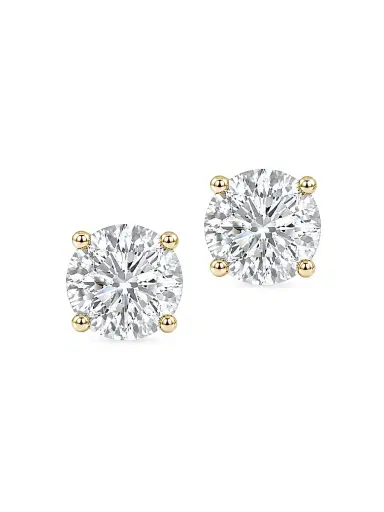 Saks Fifth Avenue Diamonds Women's 18K Gold & 2.00 TCW Lab-Grown Diamond Stud Earrings - Yellow Gold | Thumbnail 1 Saks Fifth Avenue Diamonds Women's 18K Gold & 2.00 TCW Lab-Grown Diamond Stud Earrings - Yellow Gold | Thumbnail 1