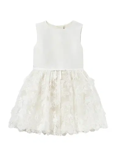 Self-Portrait Little Girl's & Girl's Satin Tulle Flower Dress - Cream | Thumbnail 1 Self-Portrait Little Girl's & Girl's Satin Tulle Flower Dress - Cream | Thumbnail 1