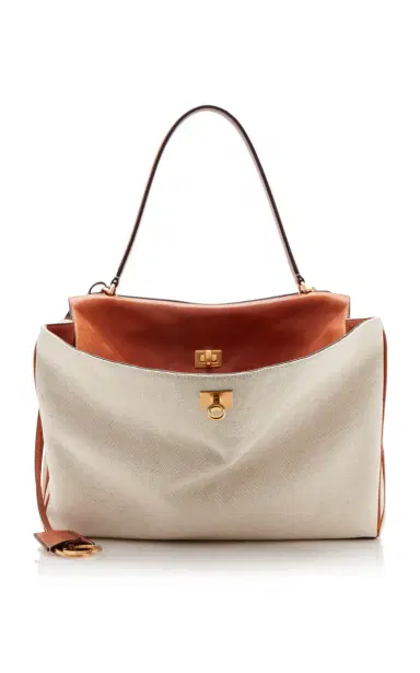 Balenciaga Rodeo Medium Canvas and Leather Top Handle Bag | Thumbnail 3 Balenciaga Rodeo Medium Canvas and Leather Top Handle Bag | Thumbnail 3