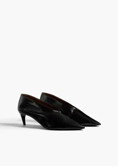 Khaite Miriam Pump In Black Glazed Leather | Thumbnail 2 Khaite Miriam Pump In Black Glazed Leather | Thumbnail 2