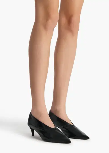 Khaite Miriam Pump In Black Glazed Leather | Thumbnail 5 Khaite Miriam Pump In Black Glazed Leather | Thumbnail 5