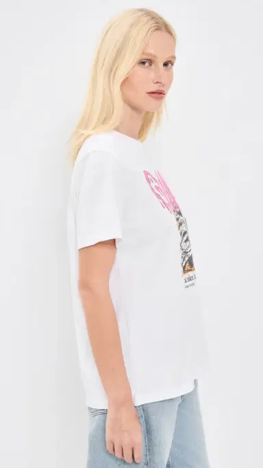 Ganni Cotton Western Zebra Boot Tee Bright White L | Thumbnail 4 Ganni Cotton Western Zebra Boot Tee Bright White L | Thumbnail 4