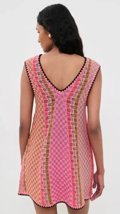 Free People Amalfi Twist Mini Dress Pink Pop Combo | Thumbnail 3 Free People Amalfi Twist Mini Dress Pink Pop Combo | Thumbnail 3
