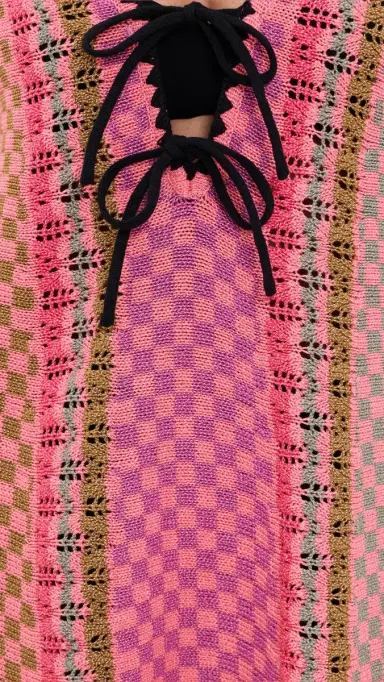 Free People Amalfi Twist Mini Dress Pink Pop Combo | Thumbnail 6 Free People Amalfi Twist Mini Dress Pink Pop Combo | Thumbnail 6