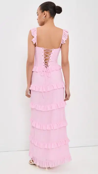 Runaway the Label elvina Maxi Dress Pink Polka Dot | Thumbnail 3 Runaway the Label elvina Maxi Dress Pink Polka Dot | Thumbnail 3