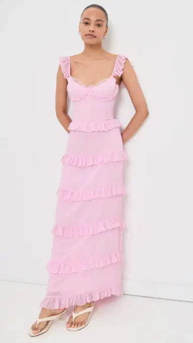 Runaway the Label elvina Maxi Dress Pink Polka Dot | Thumbnail 5 Runaway the Label elvina Maxi Dress Pink Polka Dot | Thumbnail 5